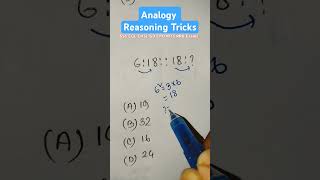 Analogy || Number Analogy Reasoning Tricks For SSC CGL CHSL GD CPO MTS RRB Exams || #new #shorts