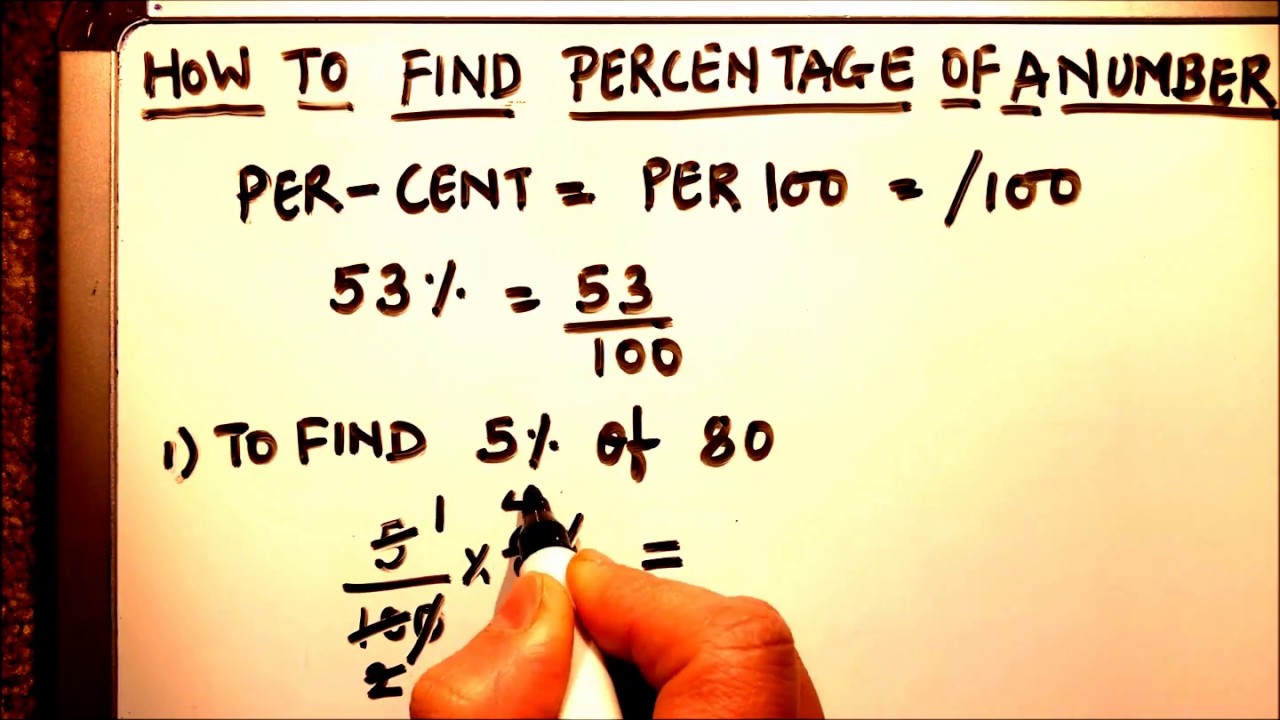 HOW TO FIND PERCENTAGE OF ANY NUMBER