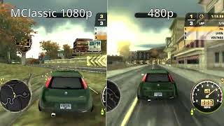 Quick MClassic comparison on Gamecube with Need for Speed Most Wanted