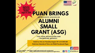 Session on Alumni Small Grant (Intro to Grant & Application Process)