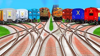 Eights Powerful Trains Battle Bumpy 3D Railroad/train animation /indian express/train for toddlers  screenshot 2