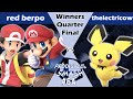 Red berpo mario pt vs thelectricow pichu winners quarters  prodigious smash 64 game 3 only