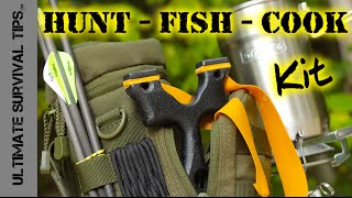 DIY  Survival / Bug Out  Hunting Fishing Cooking Kit  SERE Sling Bow / SlingShot  'First Look'