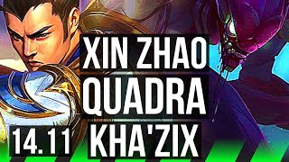XIN ZHAO vs KHA'ZIX (JGL) | Quadra, 48k DMG, 65% winrate, 6 solo kills | EUW Grandmaster | 14.11