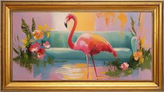 2 Hour 4K Flamingo Aesthetic Art  No Music  Colorful Tropical Visual Loop  Relaxing Ambient Display screenshot 3