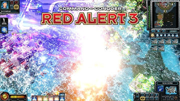Command and Conquer Red Alert 3 Tech Shuffle MOD Portress Allied 2v4 Rising Sun Brutal AI