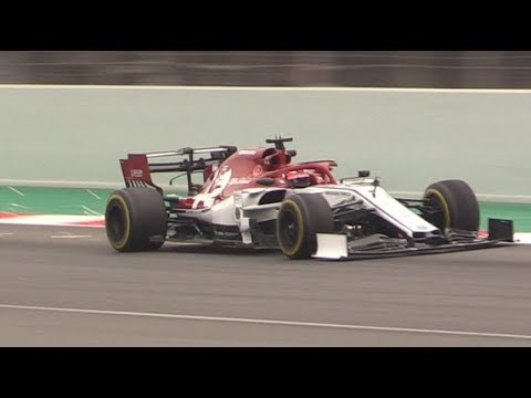 2019 Alfa Romeo Racing C38 V6 Sound in Action During F1 Tests at Barcelona