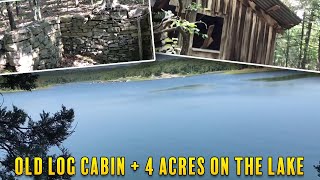 OLD homestead  Log Cabin - Owner Financed Land for sale on the LAKE! [COOL OLD LOG CABIN] $500 Down
