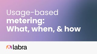 Usage-based metering: What, when, and how