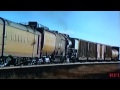 UP 844 Assists a Stalled 11,620 Ton Freight Train!!!