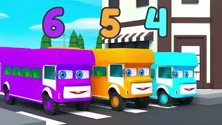 Ten Little Buses | Wheels on the Bus | London Bridge | Nursery Rhymes & Songs Collection Kids USA