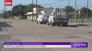 Thursday night's severe thunderstorm in kingsville, texas, knocked out
power to nearly 10,000 people all and caused widespread damage the
area, prompin...