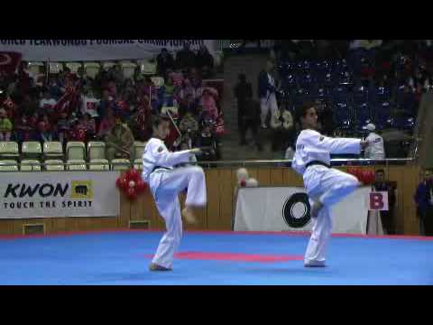 3rd WTF World Taekwondo Poomsae Championships 2008 1st Pair Q.Final Jordan R 1