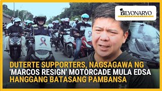 Duterte supporters, nagsagawa ng 'Marcos Resign' motorcade mula EDSA hanggang Batasang Pambansa