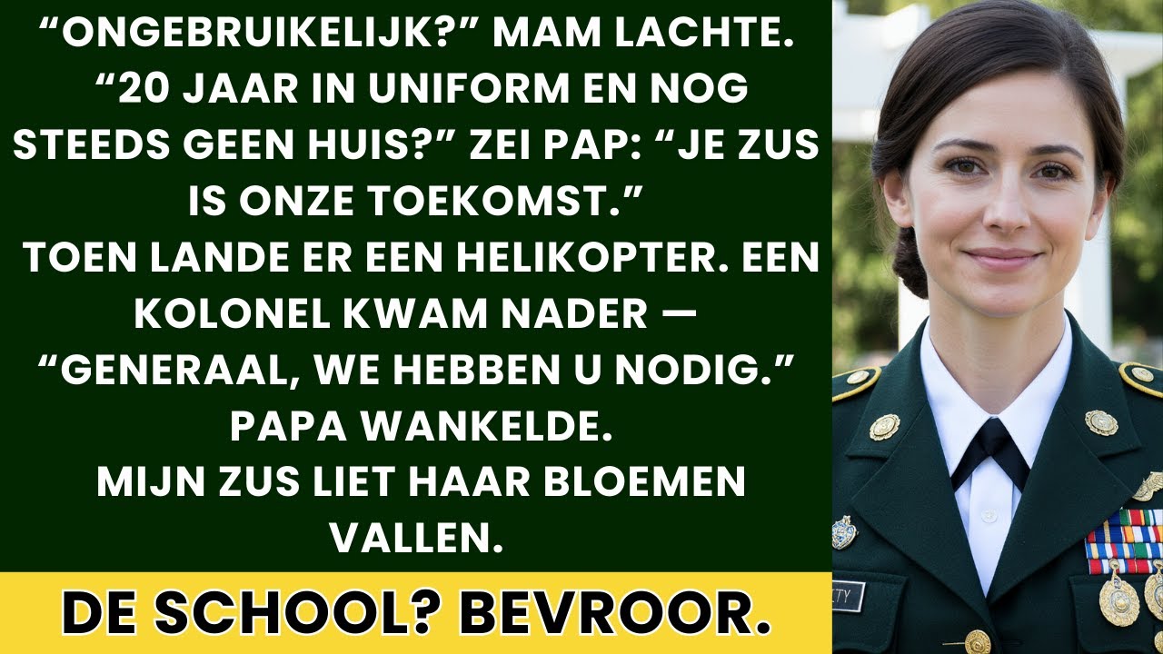Familie noemde me nutteloos bij mijn zus’ diploma—toen landde de helikopter. Iedereen verstijfde.