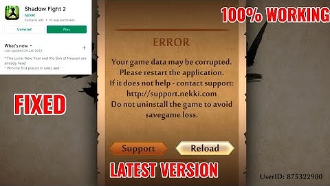 How to fix corrupt/reload issue in shadow fight 2 | Latest Version | 100%  new and working method