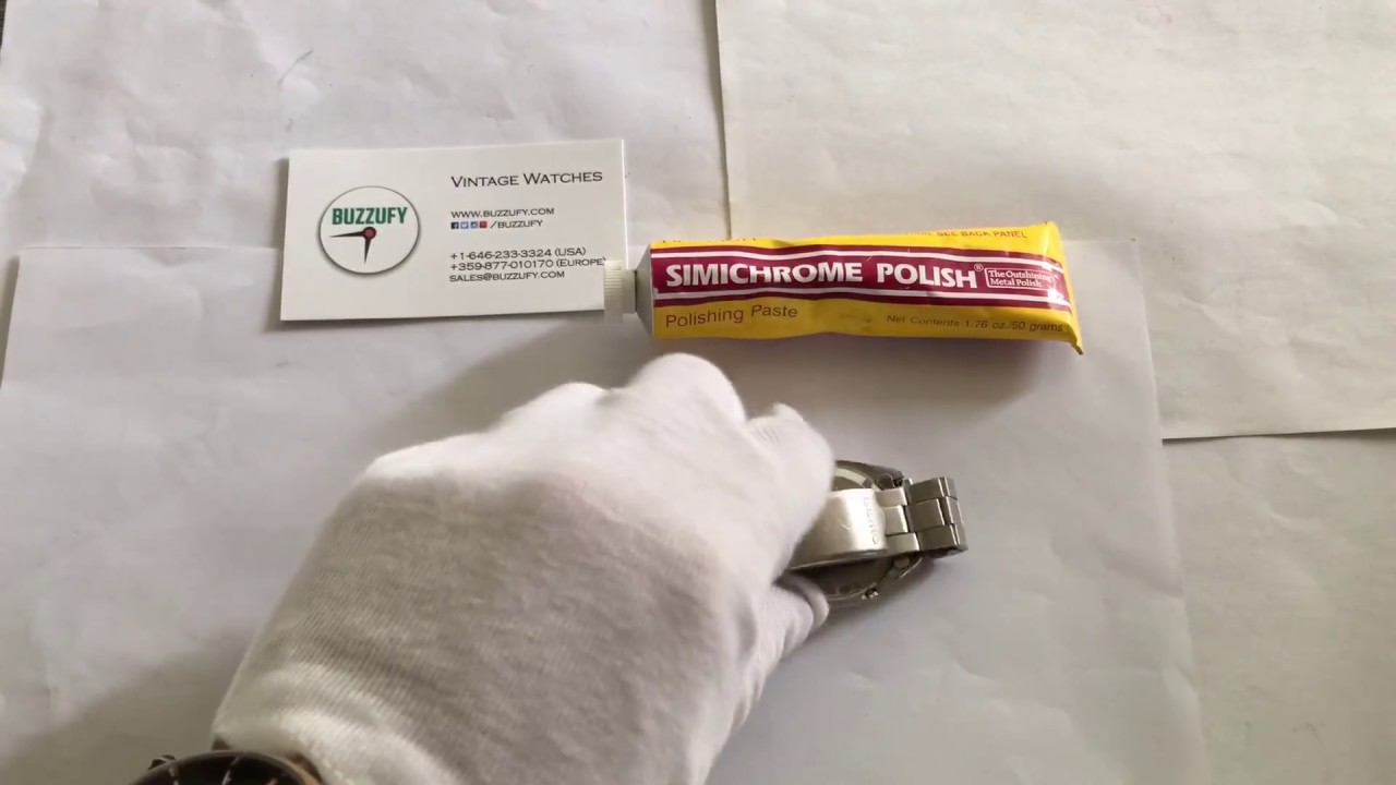 How to polish stainless steel bracelet on the watch simichrome paste YouTube