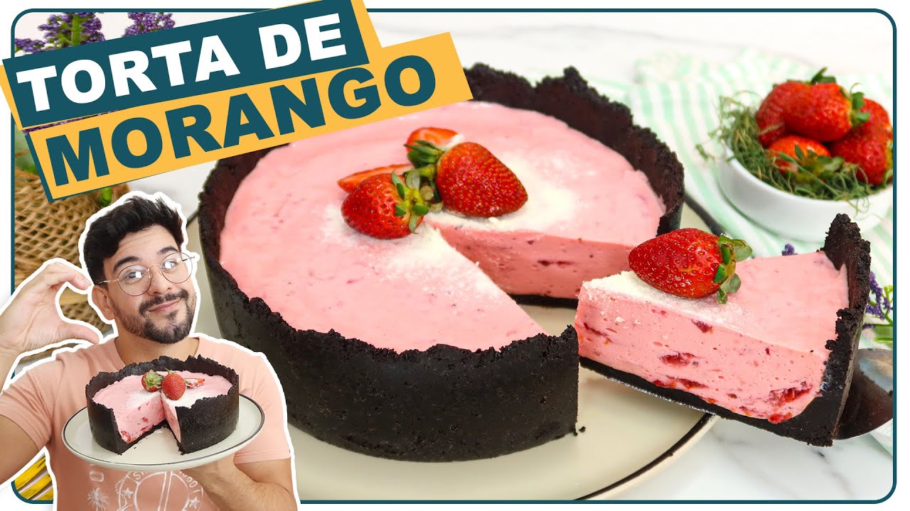 A SOBREMESA MAIS FÁCIL!! TORTA DE MORANGO SEM FORNO