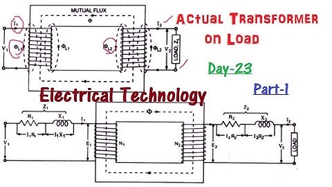 Day 23-Part 1 [Hindi+English] || Actual Transformer on Load | Resistance and Leakage Reactance
