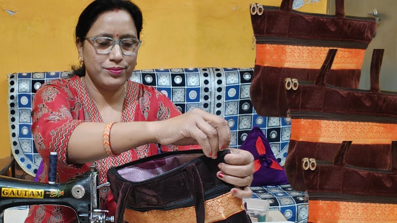 The easiest way to make a handbag. || बचे  कपड़े से बना सकते हैं खूबसूरतहैंडबैग || Saras vlog