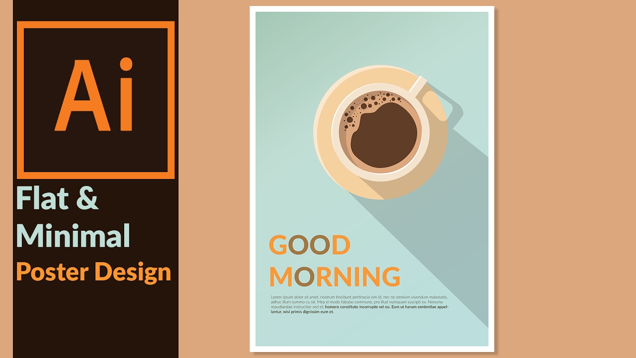 Designing a Minimal \u0026 Flat Design Poster in Adobe illustrator