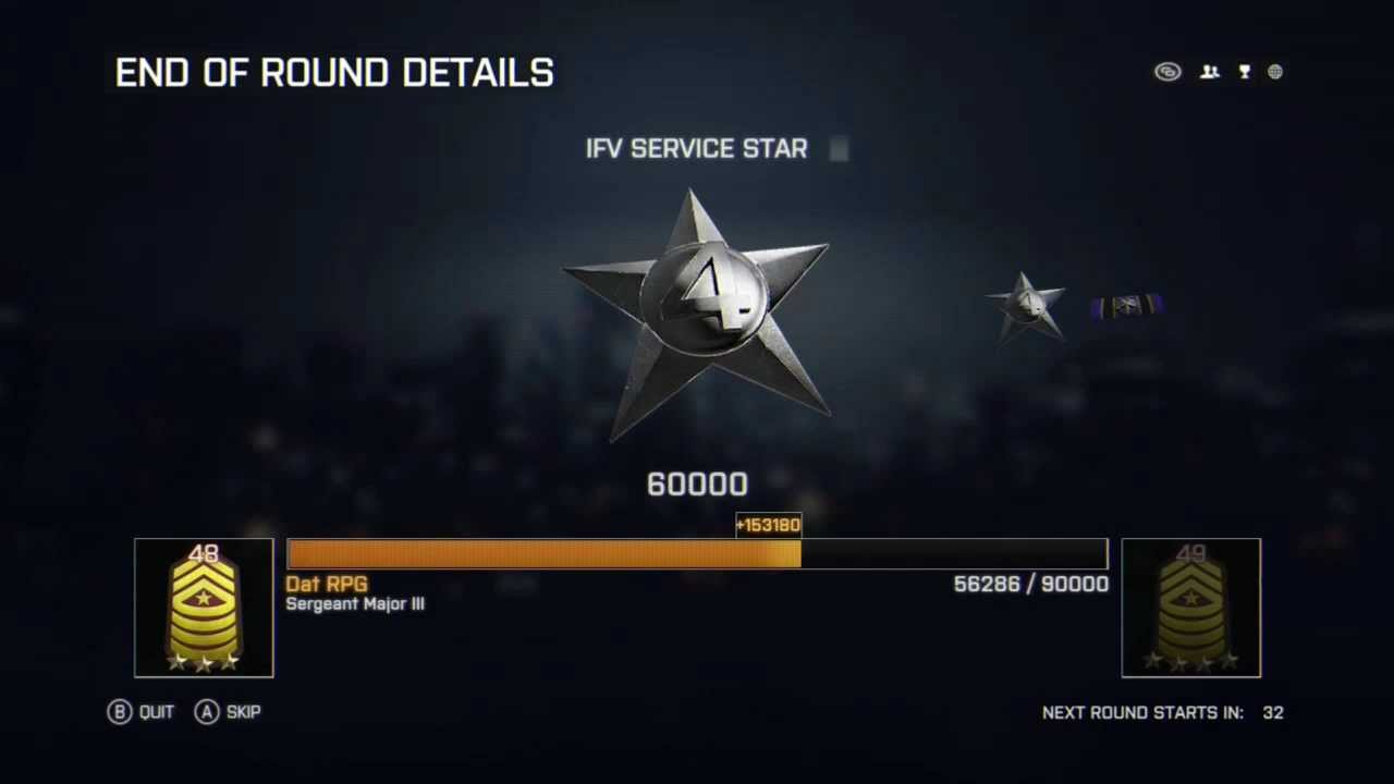 Battlefield 4 - Getting Three Service Stars Using a 200% Boost While Double XP Is On.