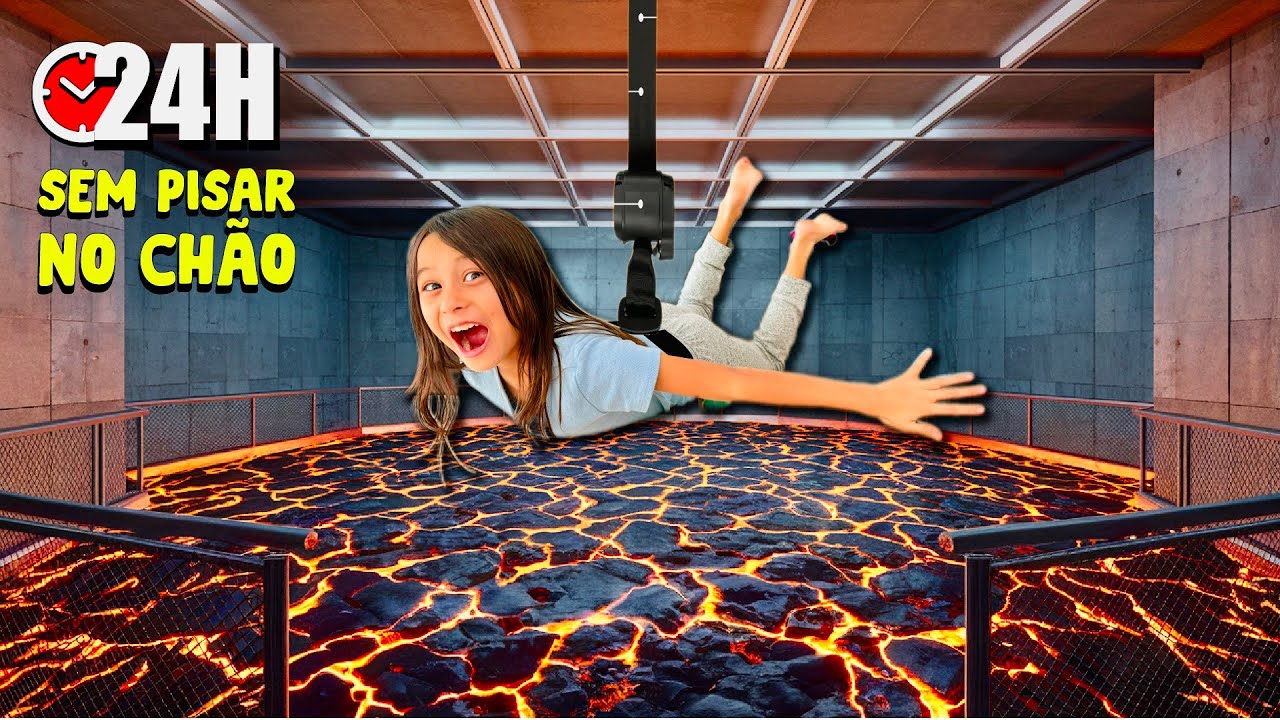 24 HORAS SEM PISAR NO CHÃO! O chão é lava!🔥