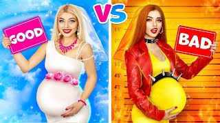 GOOD Pregnant vs BAD Pregnant! Awkward Pregnancy Situations with a Good \& Evil Girls by RATATA BOOM