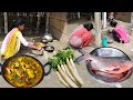 How santali tribe lady cooking rupchand fish recipe with pahadi radish  rural life india