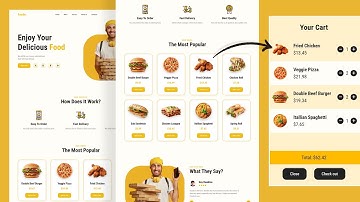 Responsive Food Delivery Website With Add to Cart Functionality | HTML CSS JavaScript Project