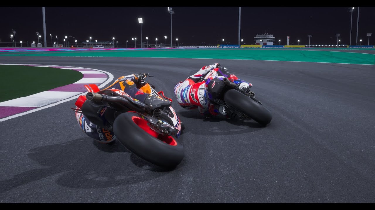 LUCA MARINI VS JORGE MARTIN MOTOGP DOHA QATAR 2024 SEASONS MOD ON BOARD ...
