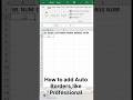 Excel Auto Borders conditional formatting, #ExcelTips#ExcelTrick#ExcelShorts#ExcelReels#MSExcel#