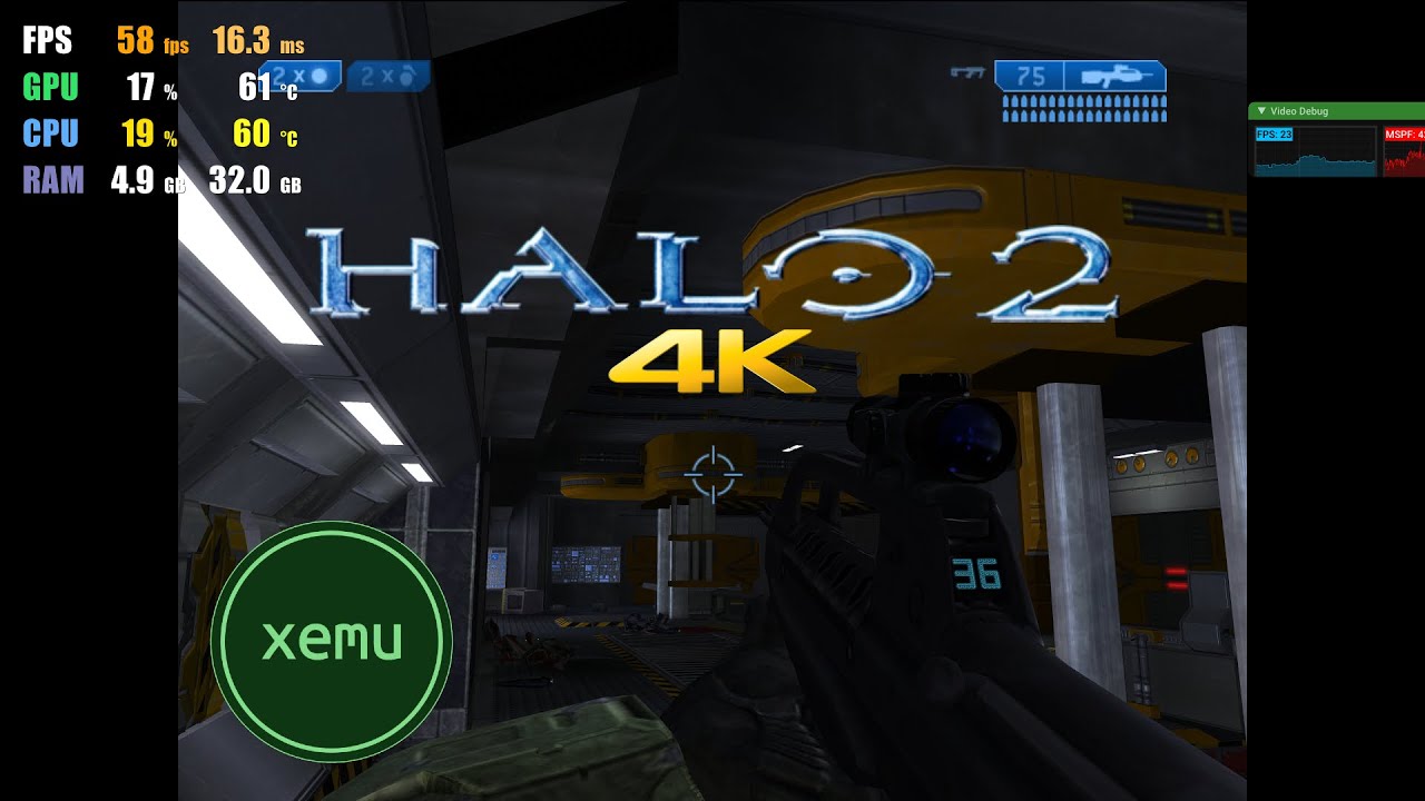 XEMU 0.5.1 Halo 2 4K UHD Xbox Emulator Gameplay YouTube