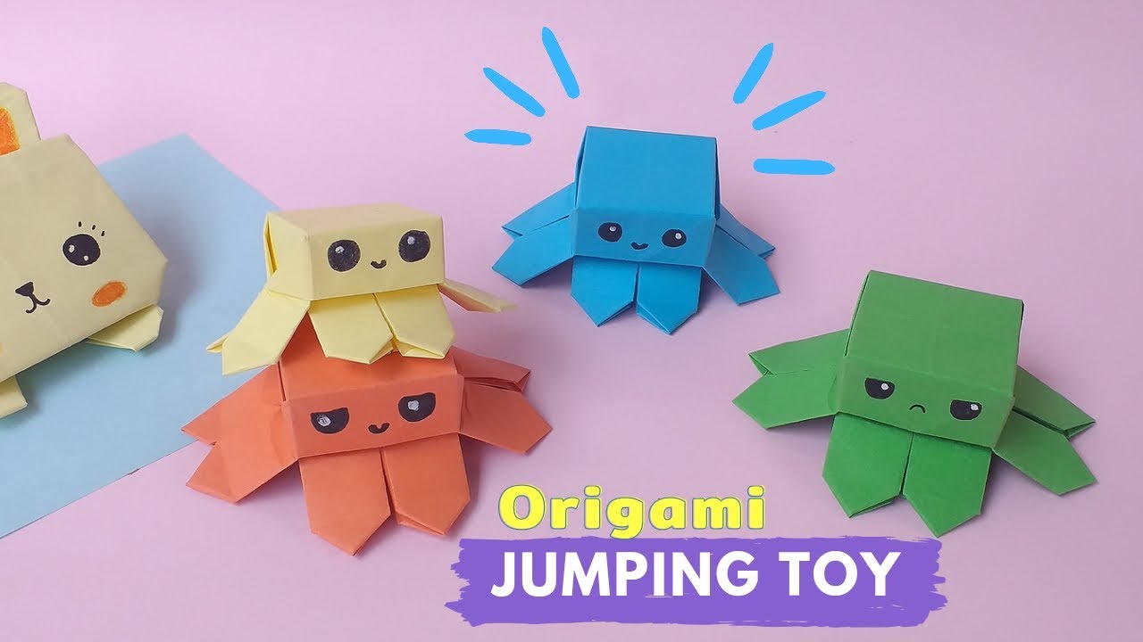 Origami paper jumping toy Easy Origami Toy Origami Paper Jumping