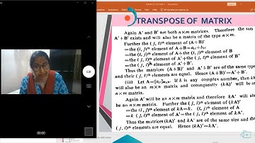 MATRICES LEC 2 By RANJANA DUTTA
