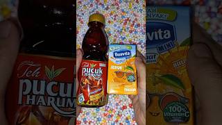 Found Buavita Oranges And Pucuk Harum Tea In The Cardboard Box snacks huntingjajan