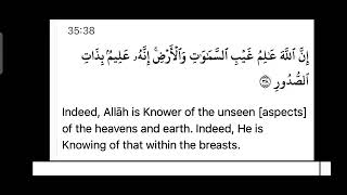 Quran Surah Fatir verses 31-45 with translation 