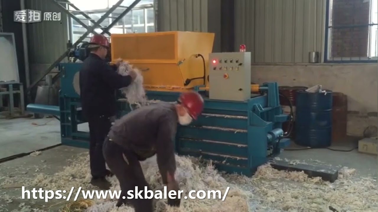 MSW baler machine in China, auto-tie MSW baling press for sale, industrial horizontal MSW balers.