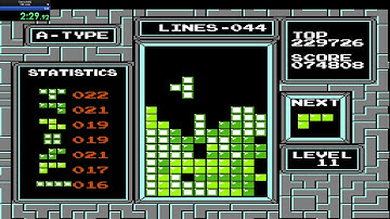 Tetris NES Speedrun - 100 Lines (Level 11) 4:51