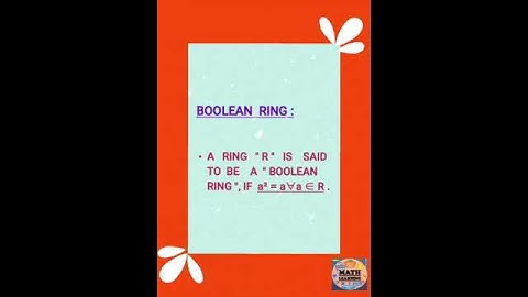 COMMUTATIVE RING AND BOOLEAN RING