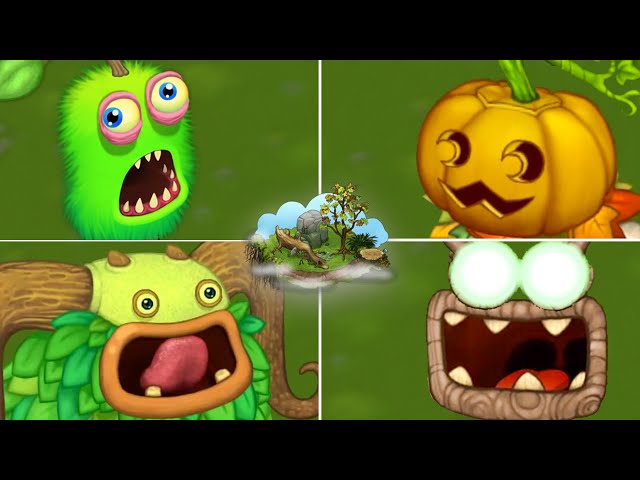 Plant Island - All Monsters Sounds u0026 Animations | My Singing Monsters class=