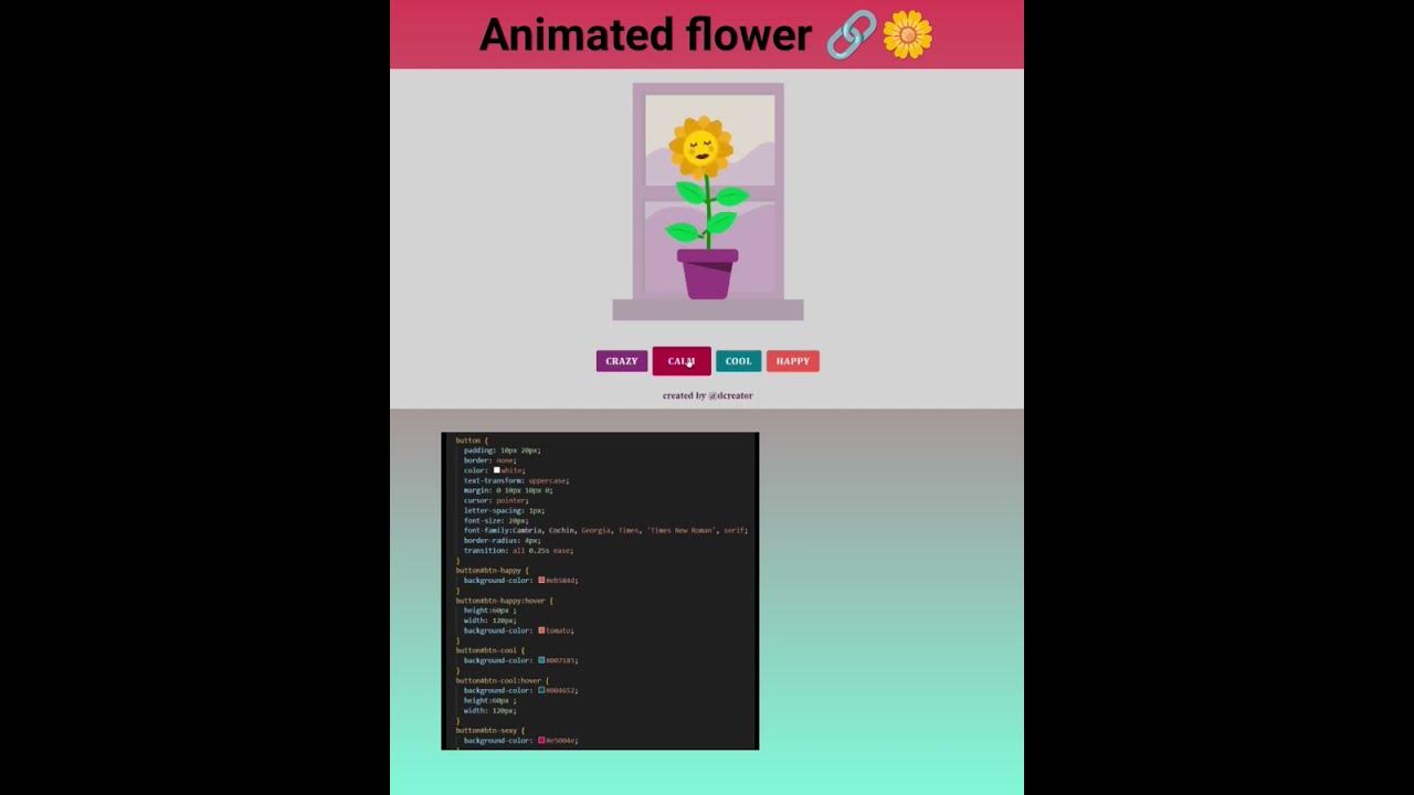 animated flower 🌻🔗 created with the help of HTML CSS and JavaScript ️ # ...