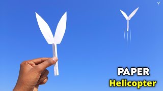 how to make paper helicopter which flies , no glue no tape paper plane , best flying paper plane