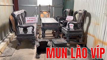 SIÊU VÍP: Bộ Minh Quốc Triện Gỗ Mun Lào Cột 10 7 món | Đồ Gỗ Bảo Lộc