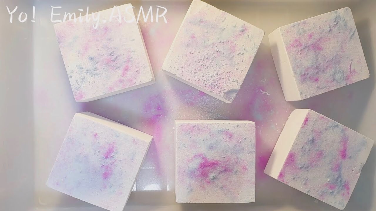 Soft Crispy gym chalk topped with blue and pink glitter powder - YouTube