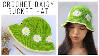 Easy Crochet Daisy Bucket Hat Tutorial | How to Crochet Bucket Hat | Chenda DIY