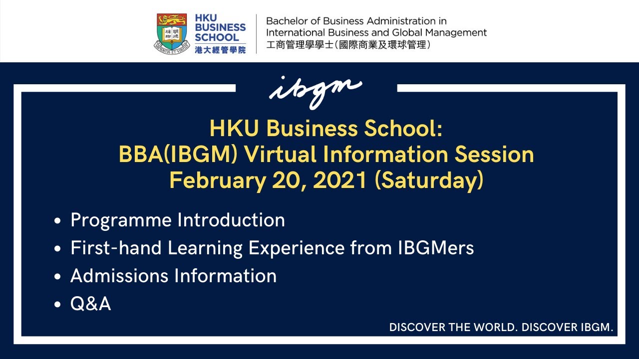 BBA in International Business and Global Management [BBA(IBGM)] Virtual Info Session (Feb 2021)