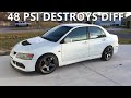 EVO 8 @ 48 PSI pull destroys the rear differential!