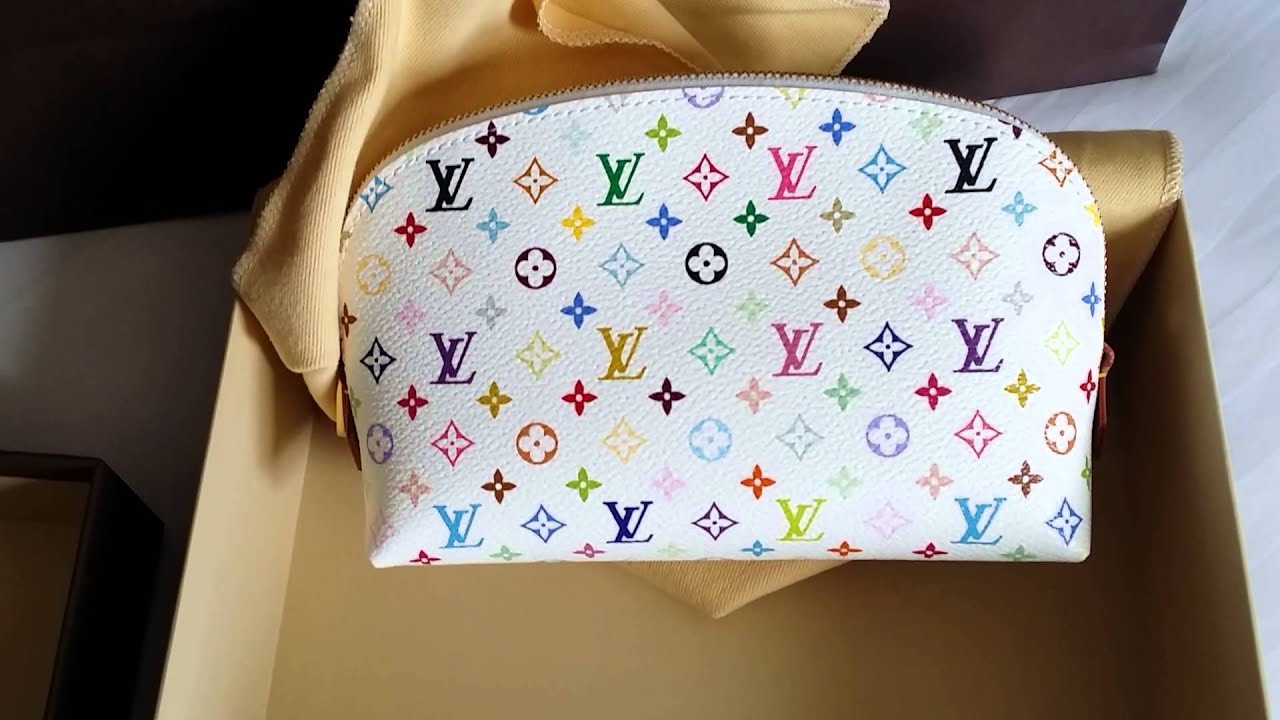Louis Vuitton Unboxing Vegas 2014: Multicolor Cosmetic PM - YouTube