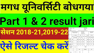 Mu part 2 result 2022,mu part 1 result out 2022, magadh university part 1 result kaise dekhe 2022